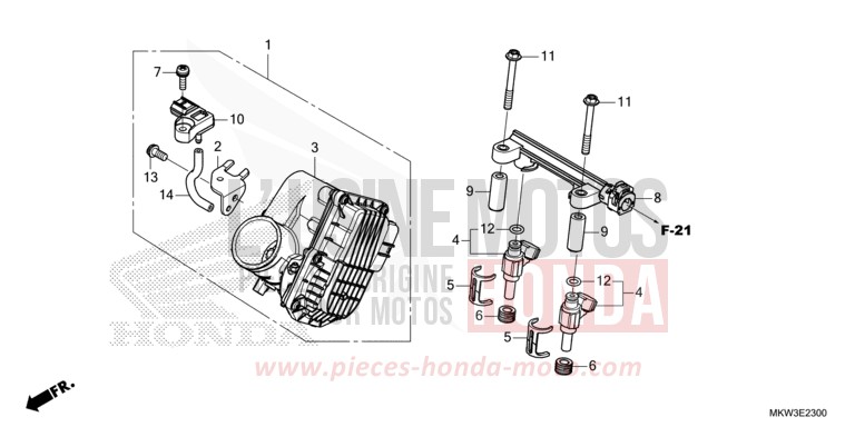 CORPS DE PAPILLON von NC750X DCT GRAND PRIX RED (R380) von 2021